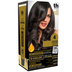 Hair farbe V-color no.4 (mittel braun)-heimtrikot mit shampoo und hair maske free