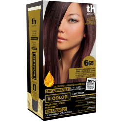 Hair farbe V-color no.6.65 (dunkel mahagon rot blond)-heimtrikot mit shampoo und hair maske free