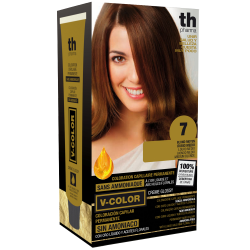 Hair farbe V-color no.7 (mittelblond)-heimtrikot mit shampoo und hair maske free