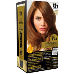 Hair farbe V-color no.7.03 (mittelgoldenes Naturblond)-heimtrikot mit shampoo und hair maske free