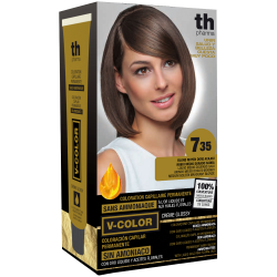Hair farbe V-color no.7.35 (mittelgoldenes Mahagoni blon)-heimtrikot mit shampoo und hair maske free